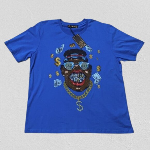 FINCH LA Men's Short Sleeve T-Shirt w Rhinestones Size XXL - Picture 1 of 7
